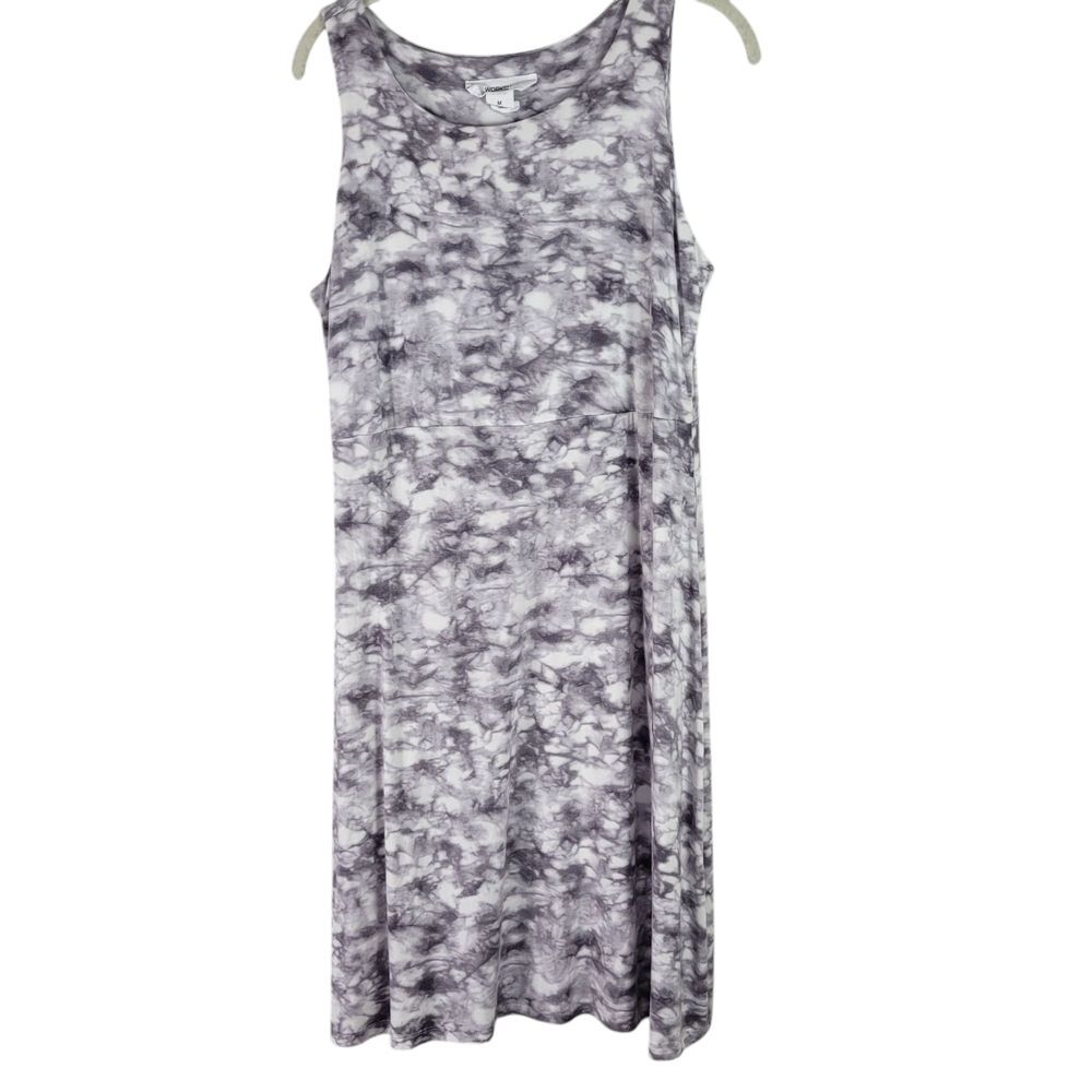 Workshop Gray and White Modal/Spandex Tank Dress-Sz M